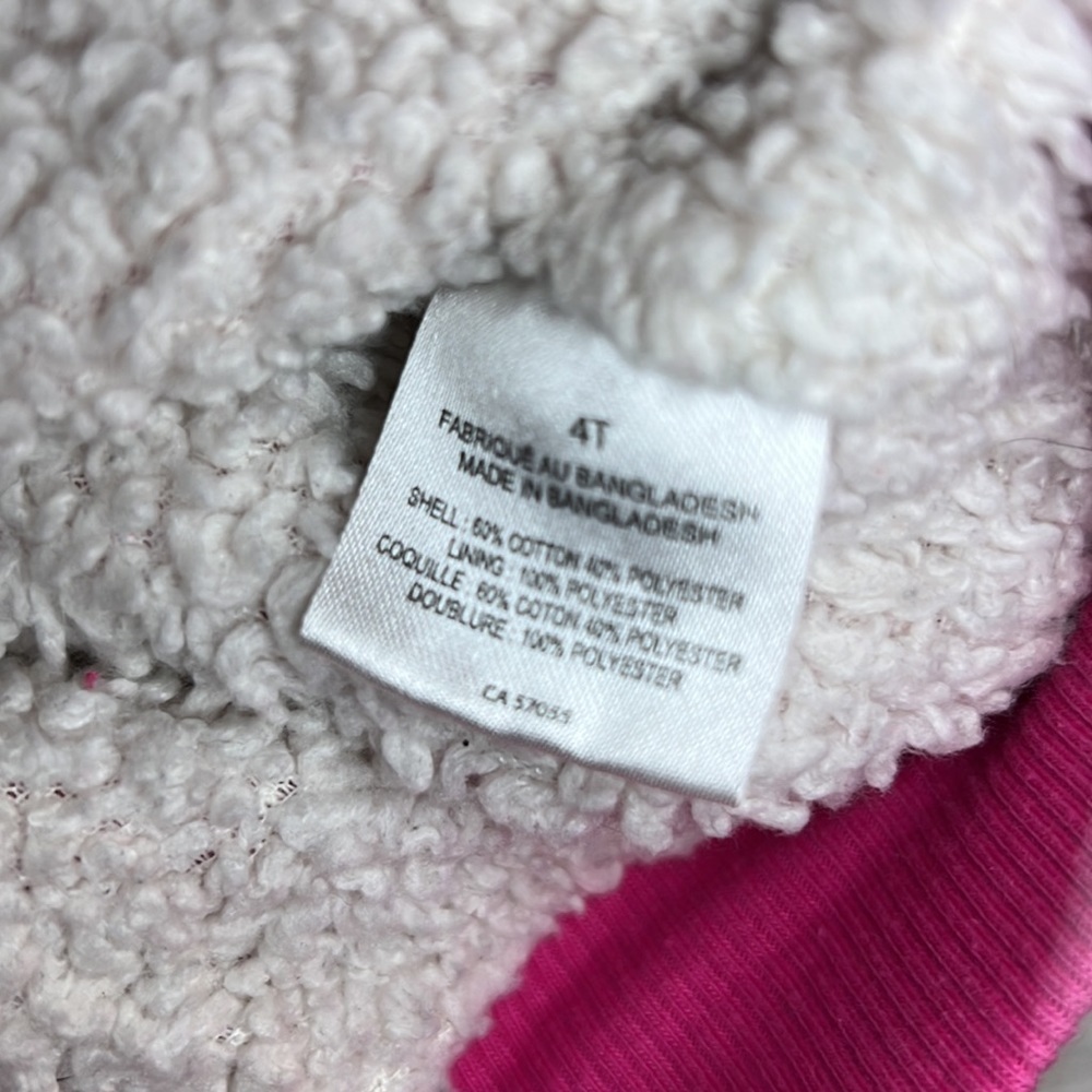 Debbie Disaster Fleece Lined Pink Zip Up Kids Hoodie Pink Size 4t - Picture 5 of 5